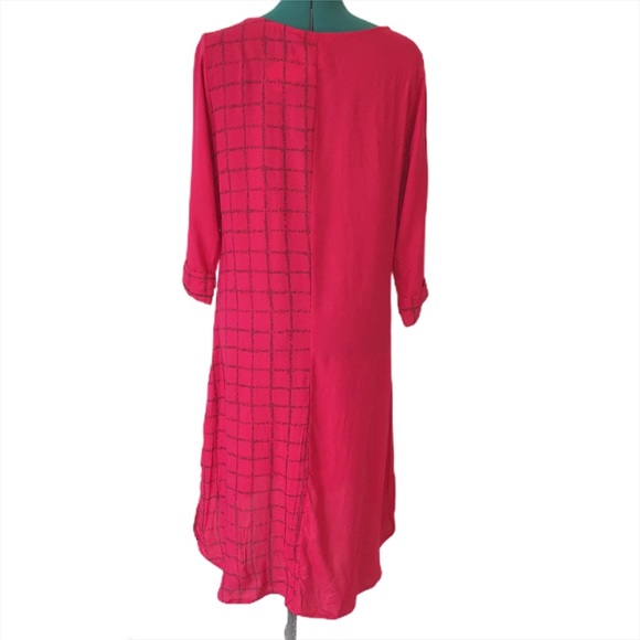 Max Pink with Grey 100% Rayon Kurta, XL - Picture 4 of 16